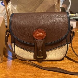 Dooney & Bourke Brown and Cream Leather Crossbody Bag